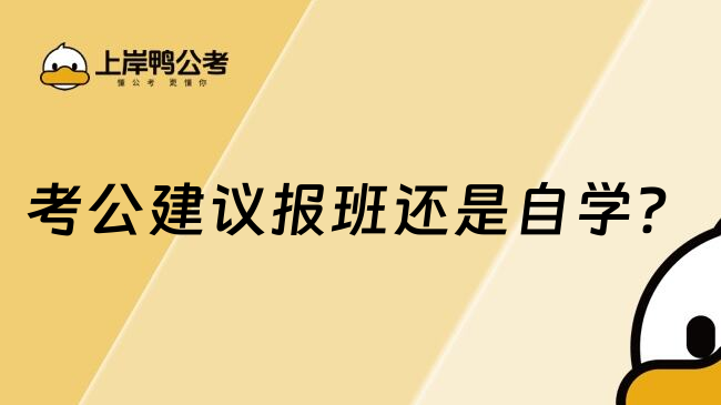 考公建议报班还是自学？2026备考深度分析